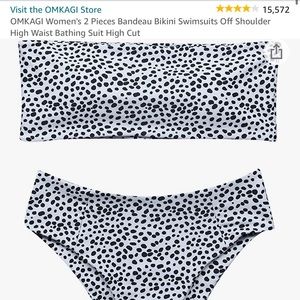 Black and white polka dot bikini. Never worn.